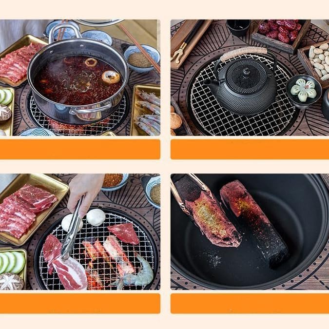 Easy to Install Folding Portable Cooking Household Folding Charcoal Camping Grill Round Table