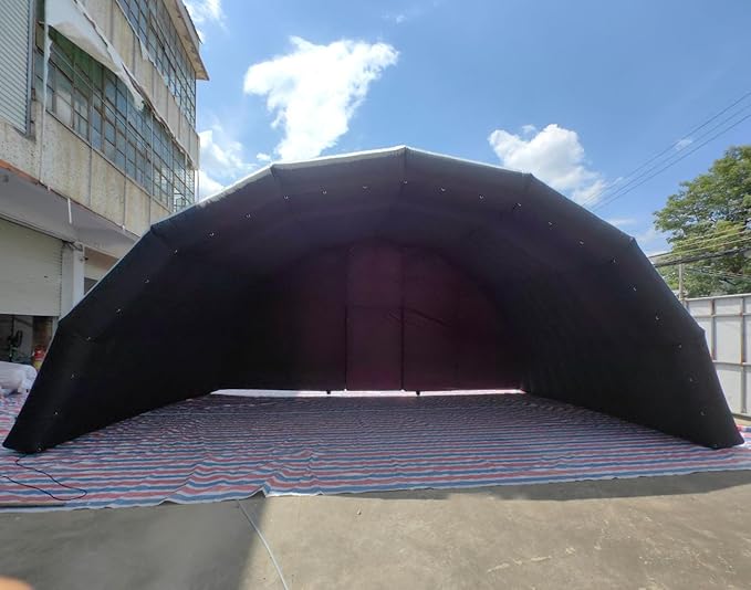 Portable Outdoor Inflatable Stage Tent Rooftop Booth Inflatable Stage Cover Marquee Concert Shelter Dome Marquee Cover 29.5x16.5x14.8ft