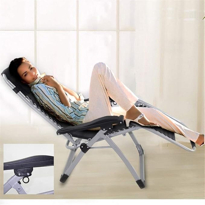 Sun LoungersSun Lounger Garden Chairs Folding Chair Camping Chairs Patio Chairs Reclining Outdoor Beach Lawn Camping Portable Chair for Heavy People Folding Sun Lounger Needed