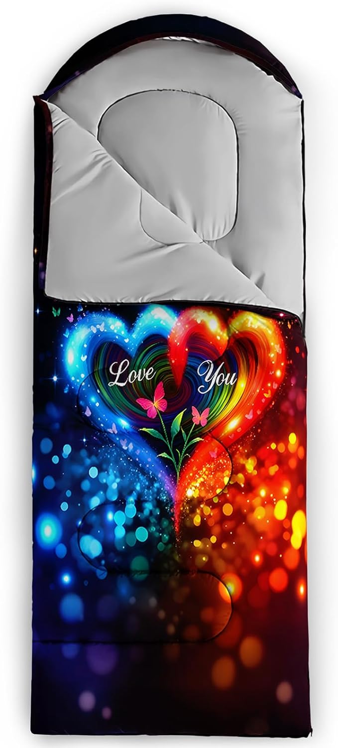 QOOMO Camping Sleeping Bags3 Season Warm &amp Cool WeatherLightweightWaterproof Sleeping Bags for Adults &amp KidsTravelingand OutdoorsCamping Gear Equipment
