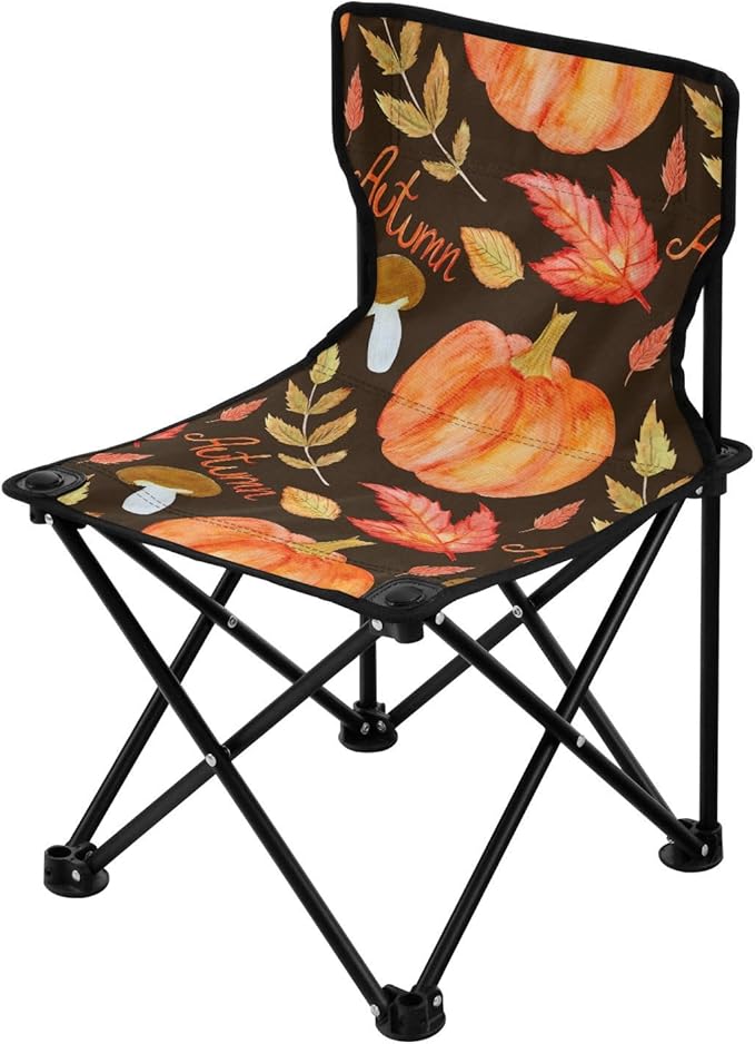 Packable Camping Chair Bright Autumn Pattern Backpack Backpacking Ultra Lightweight with Carrying Bag Ice Fishing for Sports