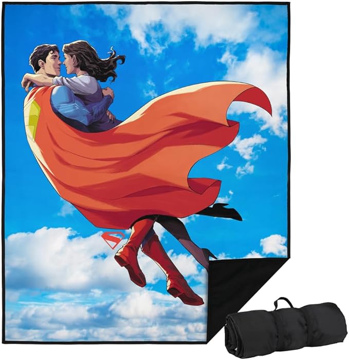 LOGOVISION Superman (2025) Superman Lois Embrace Clouds Outdoor Blanket for Picnic Beach Camping Park Tailgate 50x60