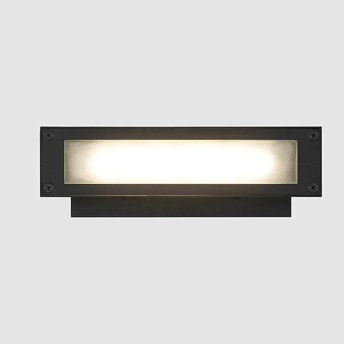 TRANS GLOBE LED-51580 BK I Celestia Collection 8 Inch LED 3000K Outdoor Wall Mount - Black Finish with Frosted Glass I Modern Contemporary Fixture I