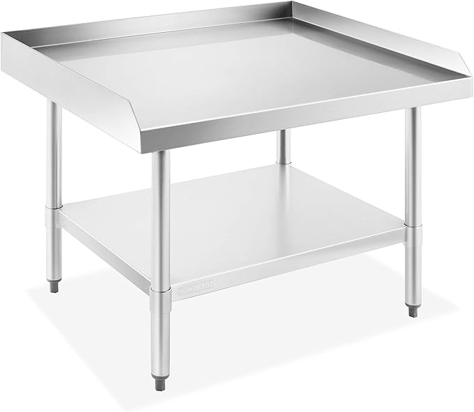 GRIDMANN NSF 16-Gauge Stainless Steel 36 L x 30 W x 24 H Equipment Stand Grill Table with Undershelf for Commercial Restaurant Kitchen