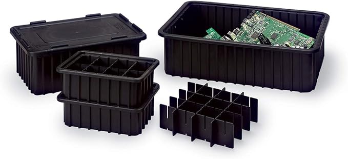 LewisBins Snap-On Lids For Conductive Divider Boxes DC2000 Series