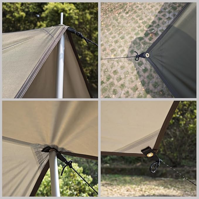 10x16 ft Car Side Awning with Pole Outdoor Camping Tent Tarp Waterproof Canopy Shade Sun Shelter
