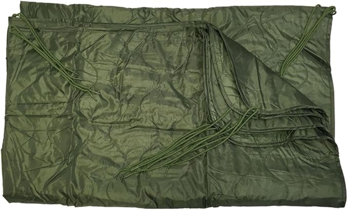 Prolinemax OD Green 86''L x 58''W G.I Style Poncho Liner Blanket Sleeping Bag Liner Rip-Stop Nylon w/Pouch