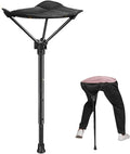Portable Retractable Camping Stool Height-Adjustable One-Legged Chair with Carry Backpack for Fishing Hiking Hunting BBQ Bear up to 150kg