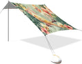 Cockatiels with Flowers Beach Tent Sun Shelter 9.2' x 10.5' Beach Canopy with 4 Sandbags 4 Stability Poles Sand Shovels - Tent Canopy for Beach Camping Fishing Picnics