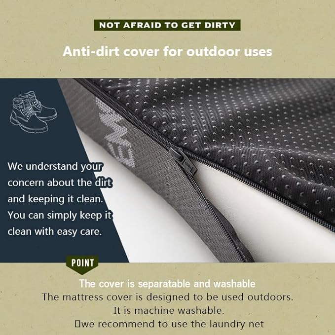 EMOOR Rollable Outdoor Mattress Compact Size (71 x 24in) Dark Gray Portable Camping Bed Japanese Futon Mattress Sleeping on The Floor