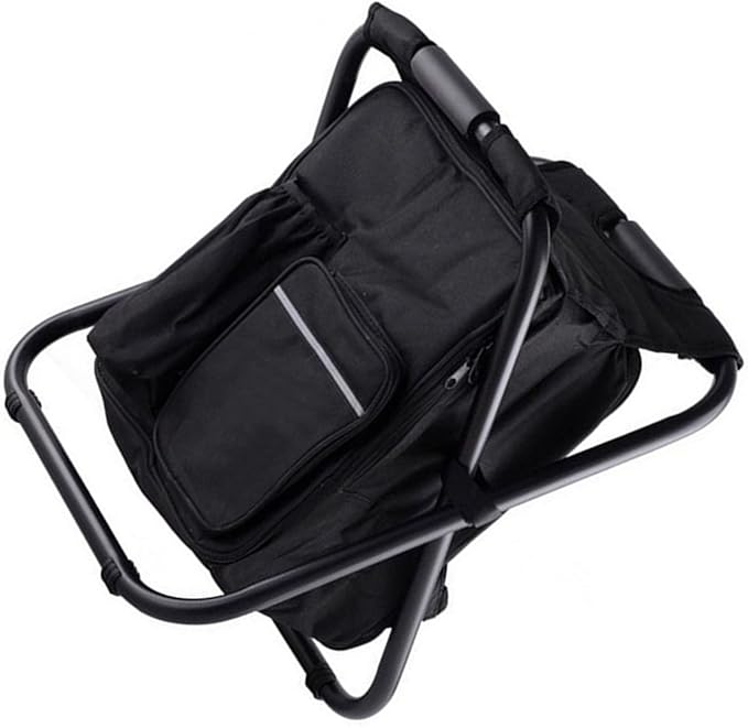 Drfeify Fishing Backpack Cooler ChairLightweight Large Capacity Stool Backpack Cooler Chair for Travel Beach Hiking Picnic