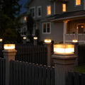 Solar Post Cap Lights50 Lumem Brightness2 Modes Warm White/Bright White Outdoor Fence Post Cap Light Garden Decor Lithium Battery Powered Lighting Fits for 4x4 5x5 Wooden Posts 4x4 5x5 Vinyl Posts