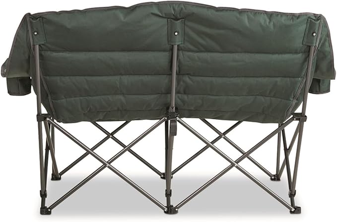 Guide Gear Oversized XL Padded Camping Sofa Portable Folding Large Camp Lounge Couch for Outdoor Adults Men and Women Heavy-Duty 600-lb. Capacity with Cup Holder Green