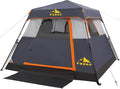 3/4 Person Camping Tent with 1 Door 4 Windows and Upgraded Ventilation– Instant Setup Waterproof 8'x 8'x 67''Oxford Fabric Floor Pop Up in 60 Seconds Includes Rainfly and Backpack