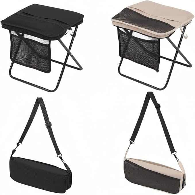Portable Folding Camping Chair 2 Pack Lightweight Compact Backpack Stool for Outdoor Hiking Fishing Beach Concert and Garden13 inches x 10.62 inches x 12.2 inches