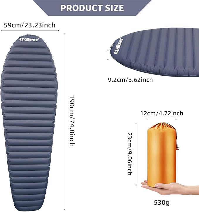 Ultralight Sleeping Pad for Camping 74.8x23.2 Camping Mat with Pump Sack Inflatable Sleeping Pads Compact for Camping Backpacking Hiking Traveling Tent