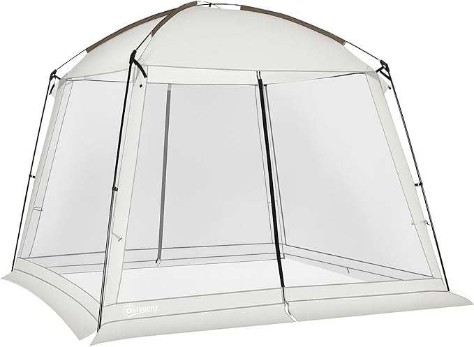 Outsunny 10' x 10' Screen House Room UV50+ Screen Tent with 2 Doors and Carry Bag Easy Setup for Patios Outdoor Camping Activities