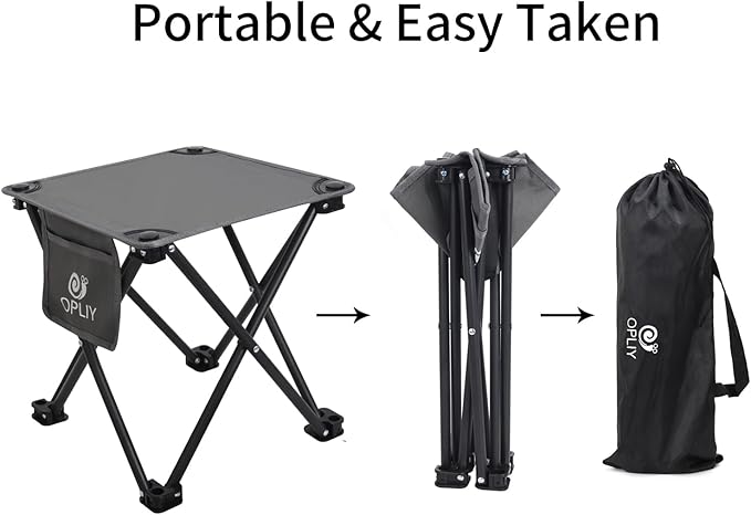 Opliy Camping Stool 2 Pack13.5 Inch Portable Folding Stool for Outdoor Gardening and Beach Hiking FishingFoot Stool with Carry Bag (Gray)