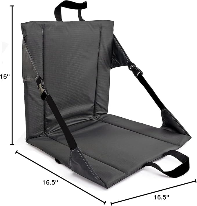 Portable Camping Chair Foldable Outdoor Seat with Backrest Turquoise and Purple Water-Resistant Lightweight Design for Hiking Backpacking Beach (All Gray)