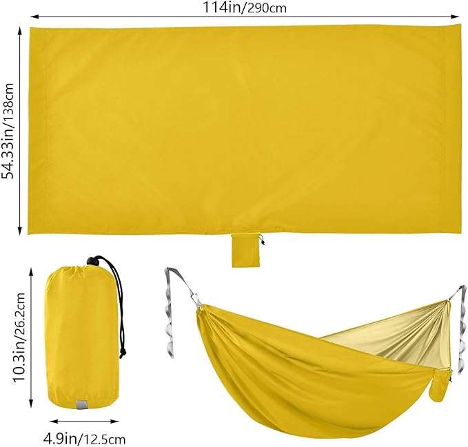 Chrome Yellow Camping Hammock Hammocks with Tree Straps Camp Hammock 114 x 54