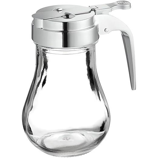 OCS Parts Syrup Dispenser with Lid and Dispensing Thumb Lever | Commercial Grade Liquid Dispensers for Home and Commercial Kitchens (2 6 OZ)
