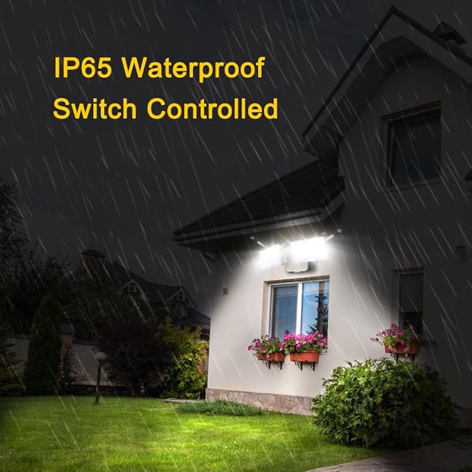 EMANER Dimmable Security Flood Lights Switch-Controlled 5000K Hardwired LED Flood Light 24-Watt (250W Equivalent) Wall Dimmer Change Brightness