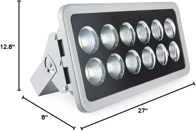 600W LED Flood Light Super Long Distance Bright Daylight White LED Security Flood LightsWaterproof IP66 for Parking Lot Garden Football Basketball Court