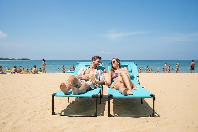 Tanning Chair with Face Hole Folding Beach Lounge Chair 5-Position Adjustable Backrest Face Down Chaise Lounge with Pillow and Side Pocket Portable for Pool Patio Backyard Beach Blue