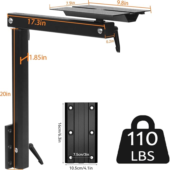 Upgrade Removable RV Table Leg Swivels 360 Degrees Premium Aluminum Alloy Rv Table Leg Bracket Adjustable RV Accessories for RV Pontoon Truck Camper Travel Trailer (Upgrade Black)