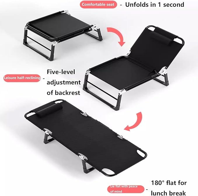Portable Folding Adult Bed with Detachable Cotton Pad Heavy Duty Steel Frame Camping Cot for Indoor &amp Outdoor(175 * 56 * 26CM)