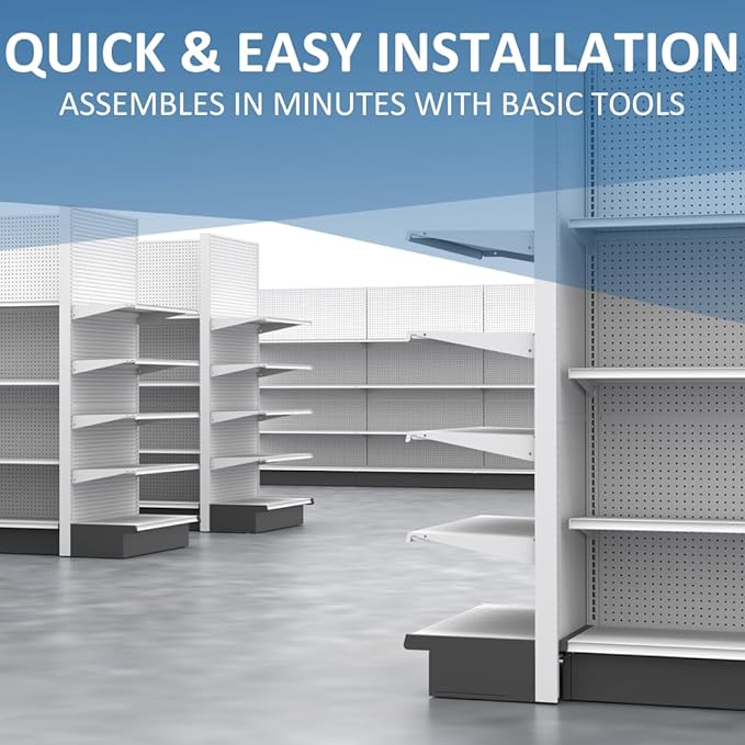 Lozier TL Shelf - Retail Display Shelving - Compatible Gondola Shelving Units - Product Shelves for All Commercial Business Types - 4' Width x 15 Depth (Gray)