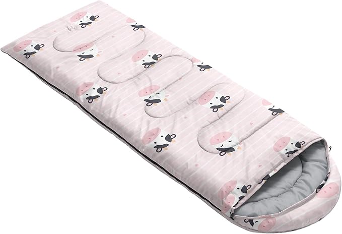 Kids Sleeping Bag for Boys GirlsCute Puppy Print-Lightweight Warm Portable Outdoor Indoor-Waterproof Cold Weather Resistant Sleeping Bag for Camping Hiking