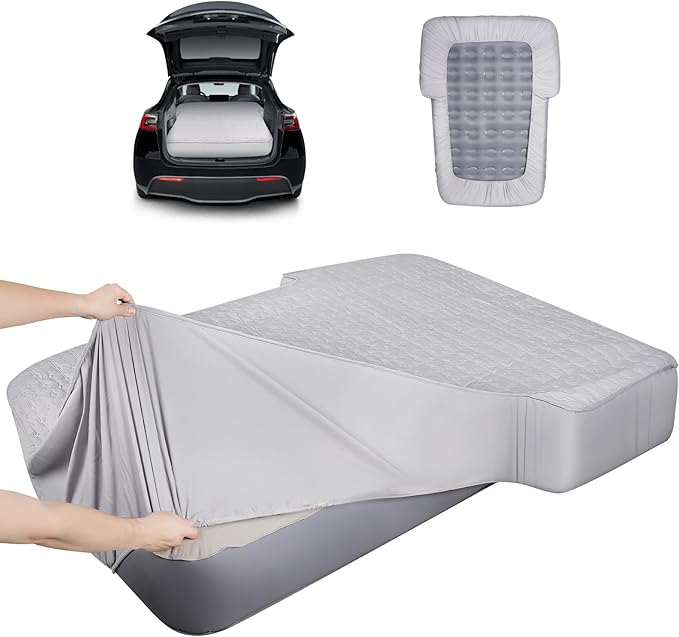 Full Sheets for Car Bed Air Mattress Car Air Mattress Sheets for Car SUV Mattress Dirt Resistant Ultra Soft TPU Waterproof (Grey)