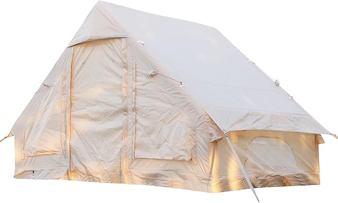 4-6 Person House Instant Glamping Camping Tents House with Hand Pump Outdoor Inflatable Tent Oxford Fabric Waterproof and Windproof Blow up Tent for Adults Family Travel Hiking