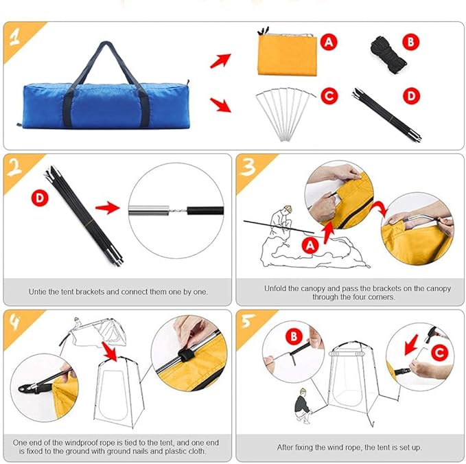 Outdoor Tent Portable Outdoor Shower Dressing Toilet Tents for Camping Beach Changing Room Shelter Canopy