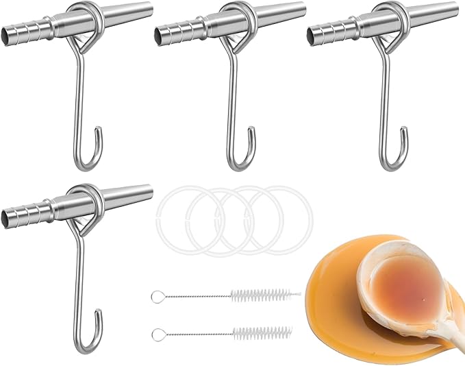 Trunk Faucet Set – Stainless Steel Maple Spiles 4 Pack Portable Tree Tap Accessories Syrup Collection Equipment Compact Easy Use Beginner Expert Suitable | Maple Syrup Tapping Kit Includes