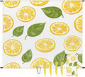 Waterproof Sandproof Beach Blanket 59''×68'' Candy Lemon Polyester Outdoor Picnic Blanket with 4 Stakes &amp Storage Bag for BeachCampingVacation White