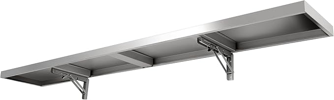 KUAFU 70.8L x 11.6W Folding Concession Window Shelf Stand Serving Wall Mounted Shelf for Food Truck Restaurant Bar Utility Room Kitchen Garage Heavy Duty Stainless Steel (66 LBS Loading Capacity)