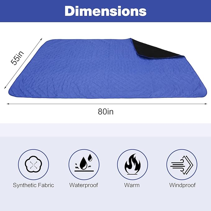 Outdoor Waterproof Camping Blanket Foldable Fleece Stadium Blanket for Outdoor Sports Event Camping Picnics