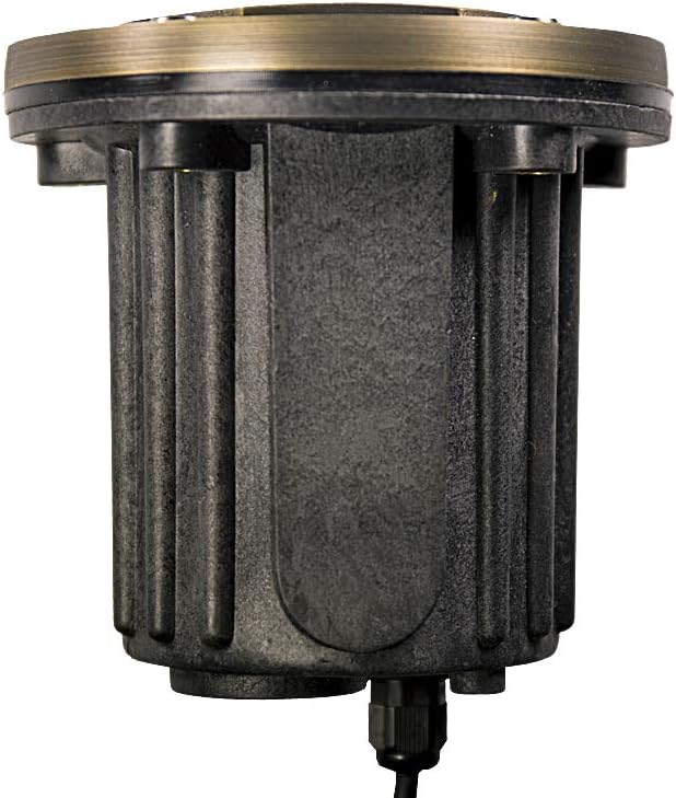 12V Brass In-Ground Well Light (Grated Top) with 5W 2700K Warm White MR16 LED Bulb for Low Voltage Landscape Lighting of Outdoor Pathway Garden Shrubs Columns or Trees