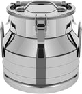 Stainless Steel Milk Can 12L/3.17Gal Metal Airtight Canister Food Storage Container with Lid &amp Clamps Bean Rice Cereal Storage Bucket for Kitchen Restaurant W12.6*H11.8in