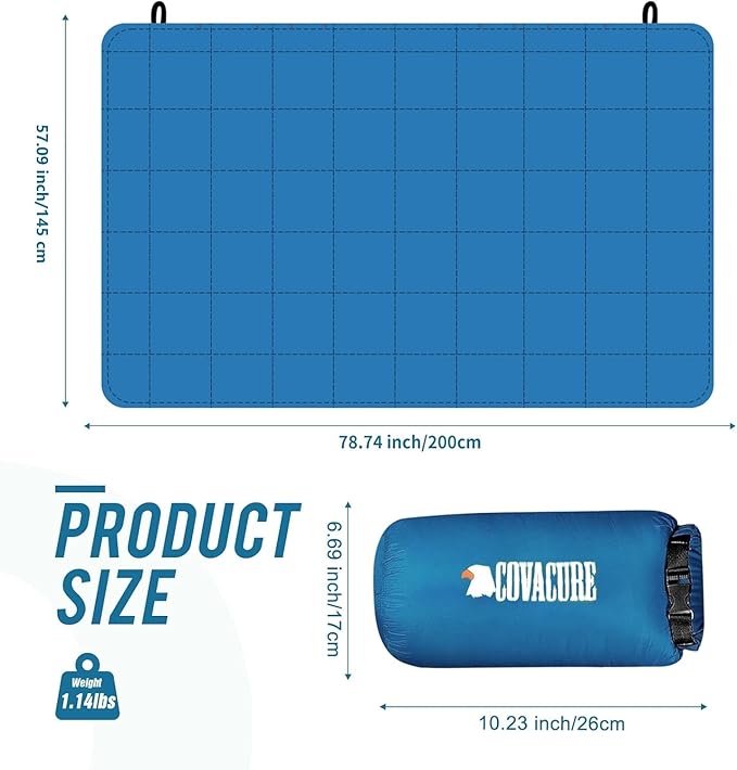 covacure Camping Blanket - Outdoor Travel Blanket Packable Puffy Blanket Lightweight &amp Warm Quilt for Camping Hiking Backpacking Outdoors Travel Beach