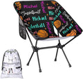 Custom Camping Chair Personalized Portable Backpacking Chair with Name Lightweight Folding Chair for Beach Hiking Basketball Theme