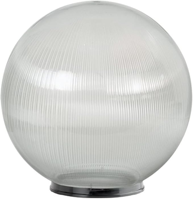 KASTLITE Premium Lamp Post Globe Combo Lighting Fixture | 16 Prismatic Lens with Black Aluminum Heavy Duty Fitter for 3 Diameter Posts (Post Not Included) | Comes with Adjustable LED Bulb