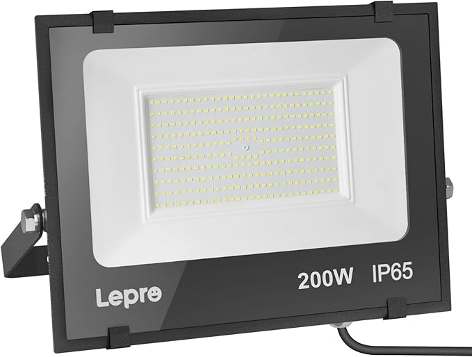 Lepro 200W Outdoor LED Flood Lights 5000K 10000 Lumens Super Bright for Yard Garden Driveway Pool Parking Area Playground Outside Floodlight Fixture (watts 200)