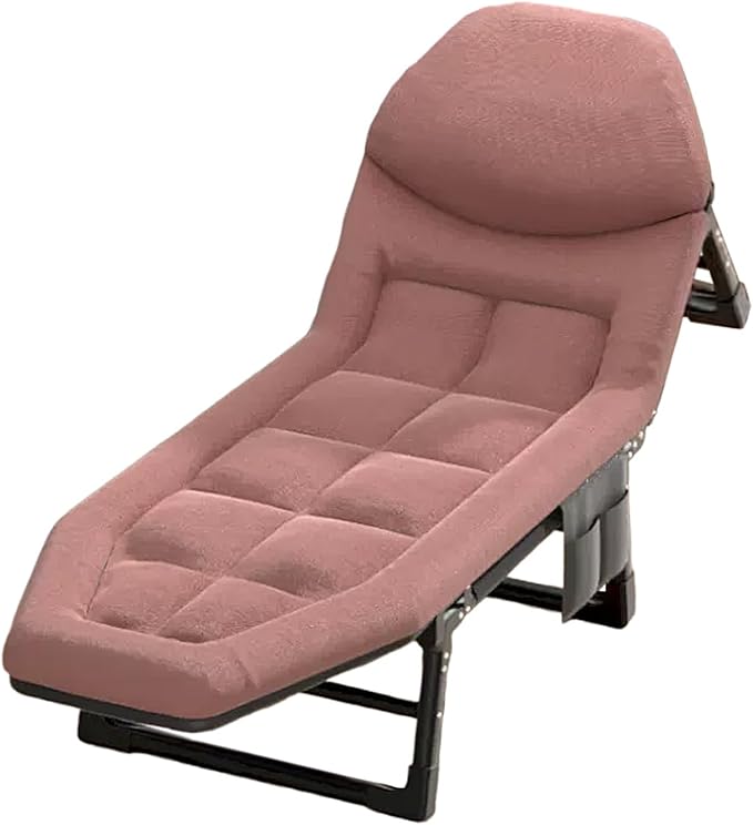 Guest Bed Foldable with Mattress Camping Cot Six Position Adjustable Backrest 8 Legged Support for Home Office Nap Beach Travel No Installation RequiredD-200 * 68 * 30cm