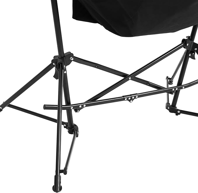 Folding Hammock Camping Chair Portable Adjustable Recliner Rocking Chairs with Cup Holder &amp Carry Bag Aluminum Alloy Frame Ideal for Outdoor Lawn Backyard and Travel 2 Pack (Black)