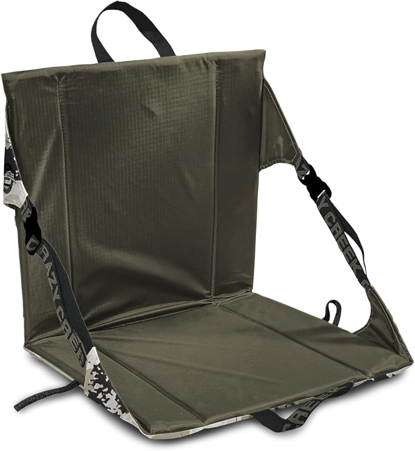 Crazy Creek Original Chair Perfect for Stadium Seats Camping Hiking &amp More Comfort on All Terrains Adjustable Straps Lightweight Design Water-Resistant Camo