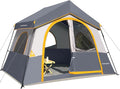 HIKERGARDEN 6-8 Person Camping Tent - Portable Family Cabin Tent for Camp Windproof Fabric Camp Tent Outdoor for Hiking Backpacking Traveling