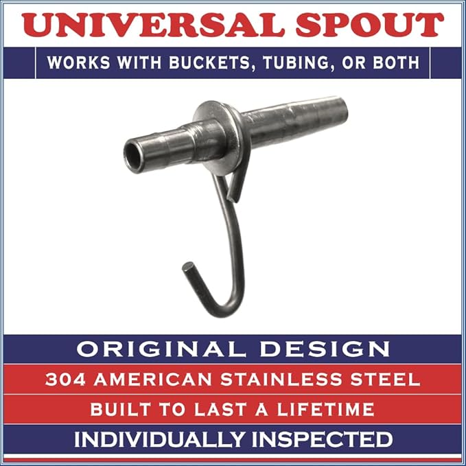 5/16 UNIVERSAL Stainless Steel Maple Spouts with Hooks – Premium Tapping Spiles for Collecting Sap &amp Making Maple Syrup (10)